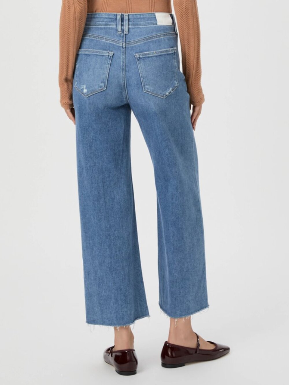 Paige Anessa High Rise Wide Leg Jean Light Wash in Sunnie Distressed Size 28 - Picture 3 of 14